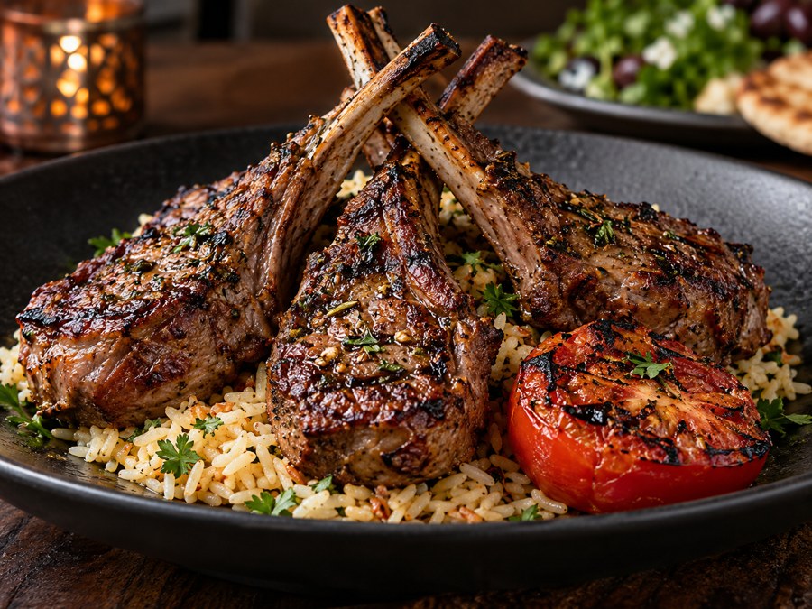 Grilled Lamb Chops Dinner